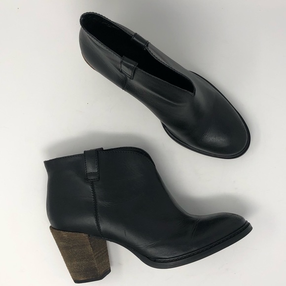Steven By Steve Madden Shoes - Steven Black Leather Ankle Boots Size 10